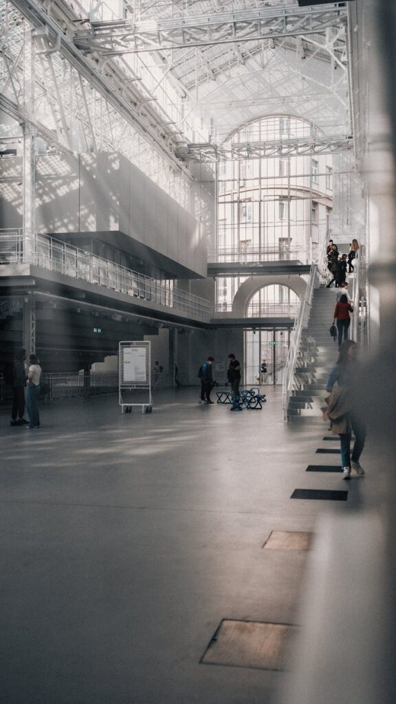 pexels photo 17779762 Spacious interior of a modern cultural center in Moscow, showcasing architectural beauty.